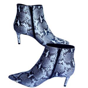 Tony Bianco Gessy Snake Print Leather Ankle Boots Sz 6 Heel 2.5" Pointy Toe